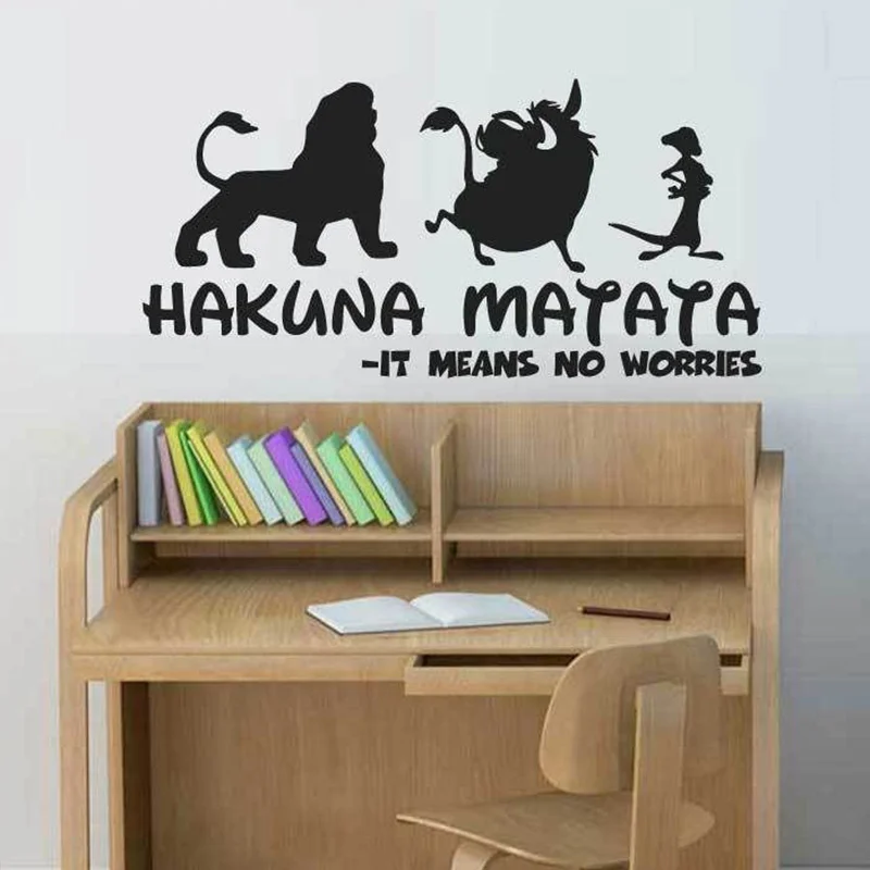 HAKUNA MATATA цитата Король Лев Наклейка на стену Simba Timon Pumbaa|decal sticker|wall art decalshakuna matata |