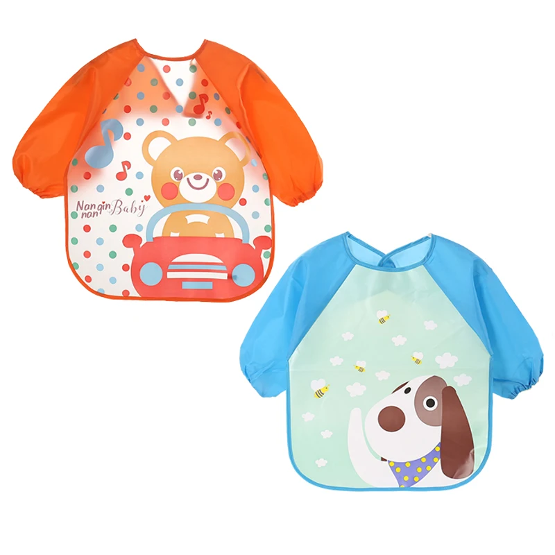 style8-2pc Милые детские нагрудники из 4 предметов, водонепроницаемый передник с длинными рукавами, детский слюнявчик, одежда для кормления, мягкая одежда для малышей, Детская куртка - Цвет: style8-2pc