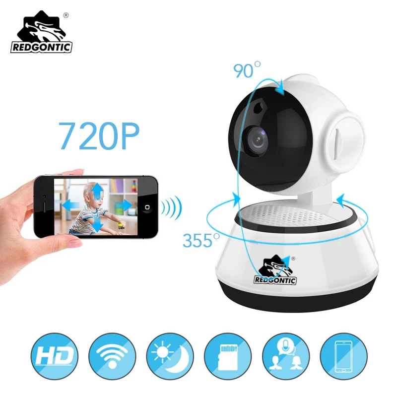 Redgontic Мини WiFi камера безопасности IP 720P беспроводная Wi Fi аудио запись наблюдения