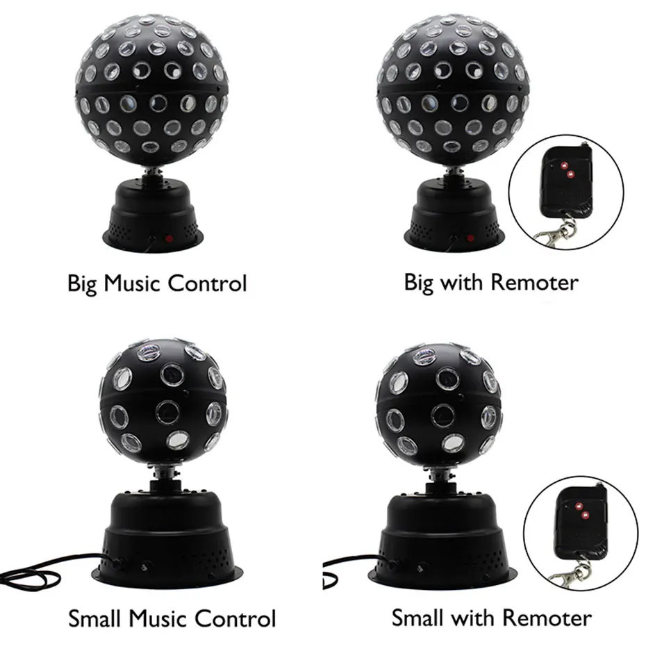 LED Stage Light Disco Ball Laser Multi-Colored Revolving Endless Rotating Light Music Control Party Light Black Metal Christmas