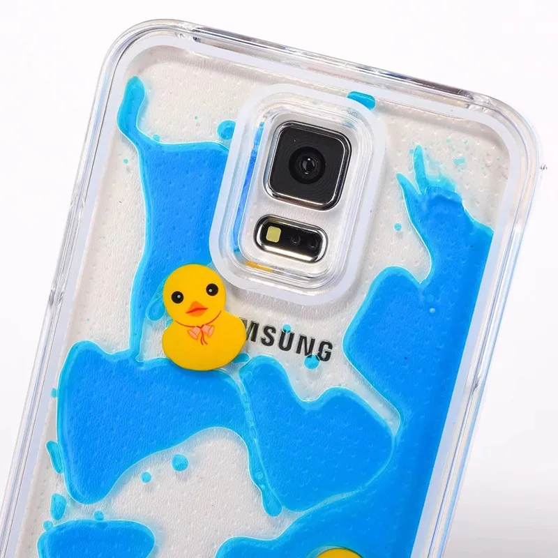 Vonada/милый чехол для samsung Galaxy S5, уникальный плавучий плавательный жидкий резиновый утиный синий водный ПК Жесткий Чехол для телефона, чехол