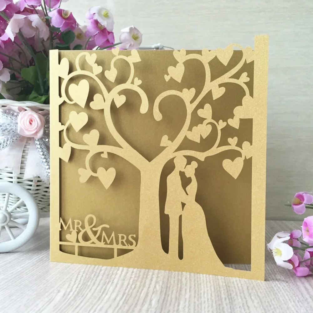 30 шт. бумажные Пригласительные открытки с лазером и надписью Love Tree | Дом сад
