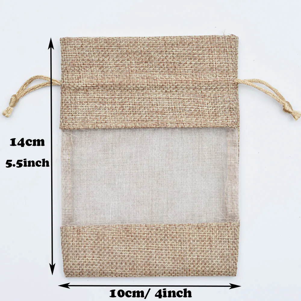 10x14cm 20 шт джутовые мешочки из мешковины на шнурке 10x14/13x18/16x22 см для свадебной вечеринки Подарочный пакет для кофейных зерен конфетной упаковки ювелирных изделий - Цвет: 10x14cm