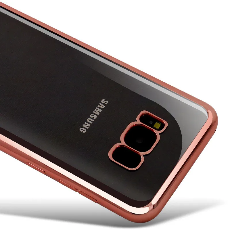 Ультратонкий с блестками ТПУ прозрачный чехол для Samsung Galaxy S8 мягкий TPU Plus S9 S10 S6 S7edge