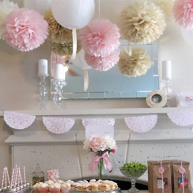 1 шт./лот бумажные помпоны искусственные цветы Рождественская елка украшения для