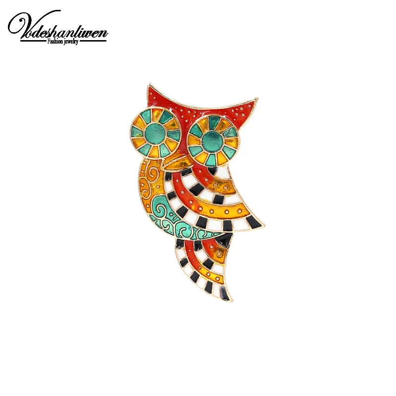Vodeshanliwen 2017 новое поступление винтажные эмалированные броши в виде совы для