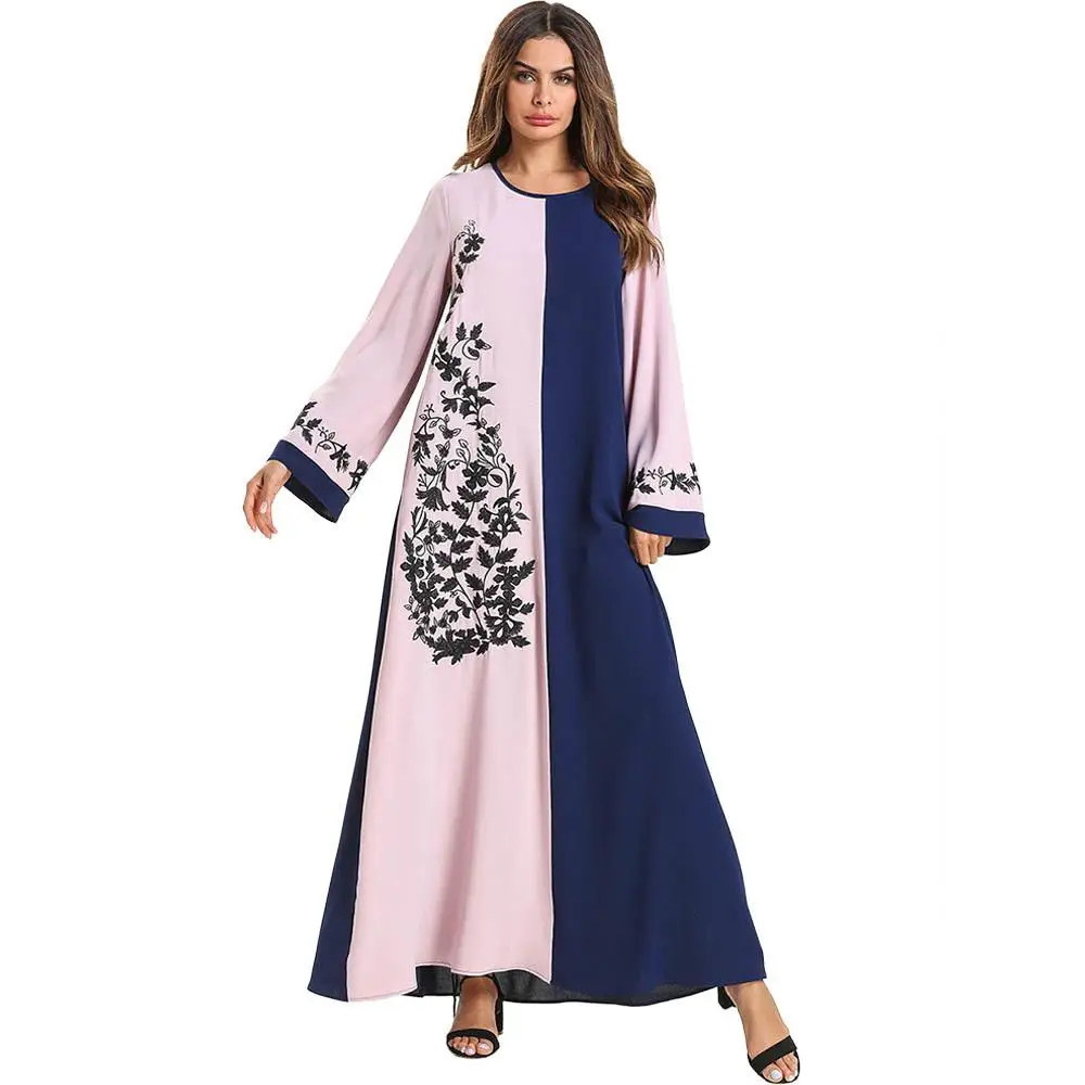 Женское платье в стиле пэчворк с принтом Abaya мусульманское длинное новом