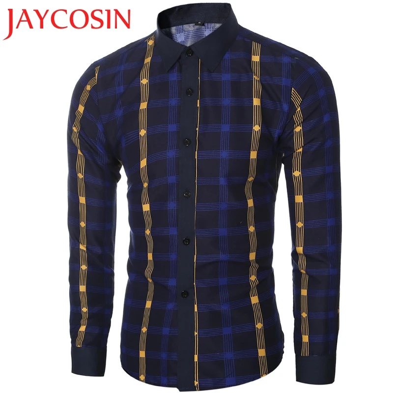 JAYCOSIN 2018 Недавно Высокое качество модные мужские повседневные рубашки с длинным