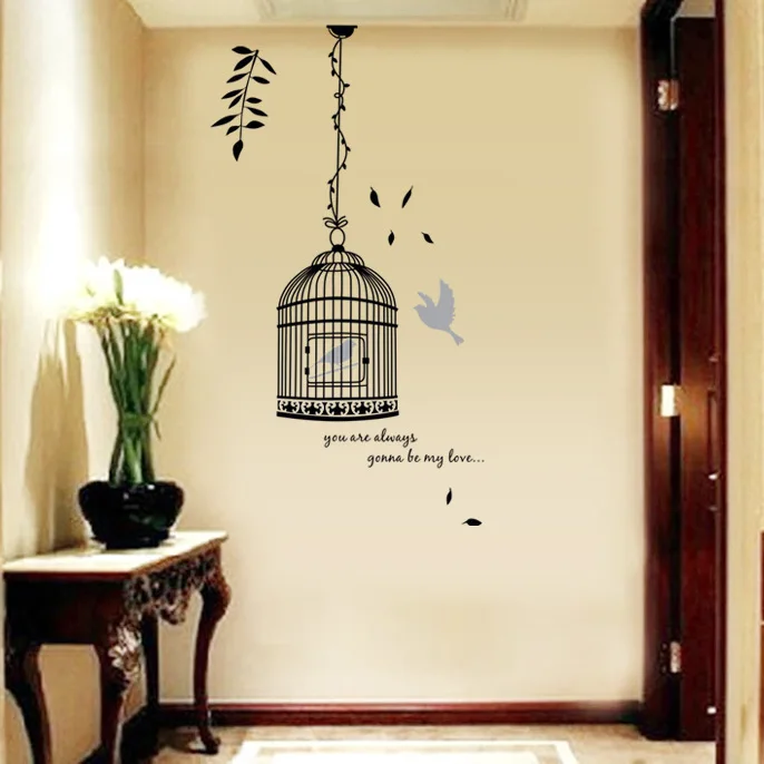 

Hot black bamboo cage sitting room bedroom wall stickers household adornment wall stickers on the wall
