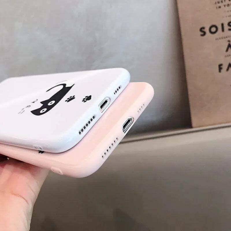GYKZ милый чехол для телефона с рисунком кота iPhone 7 X XS MAX XR 6 6s 8 Plus Матовая Мягкая