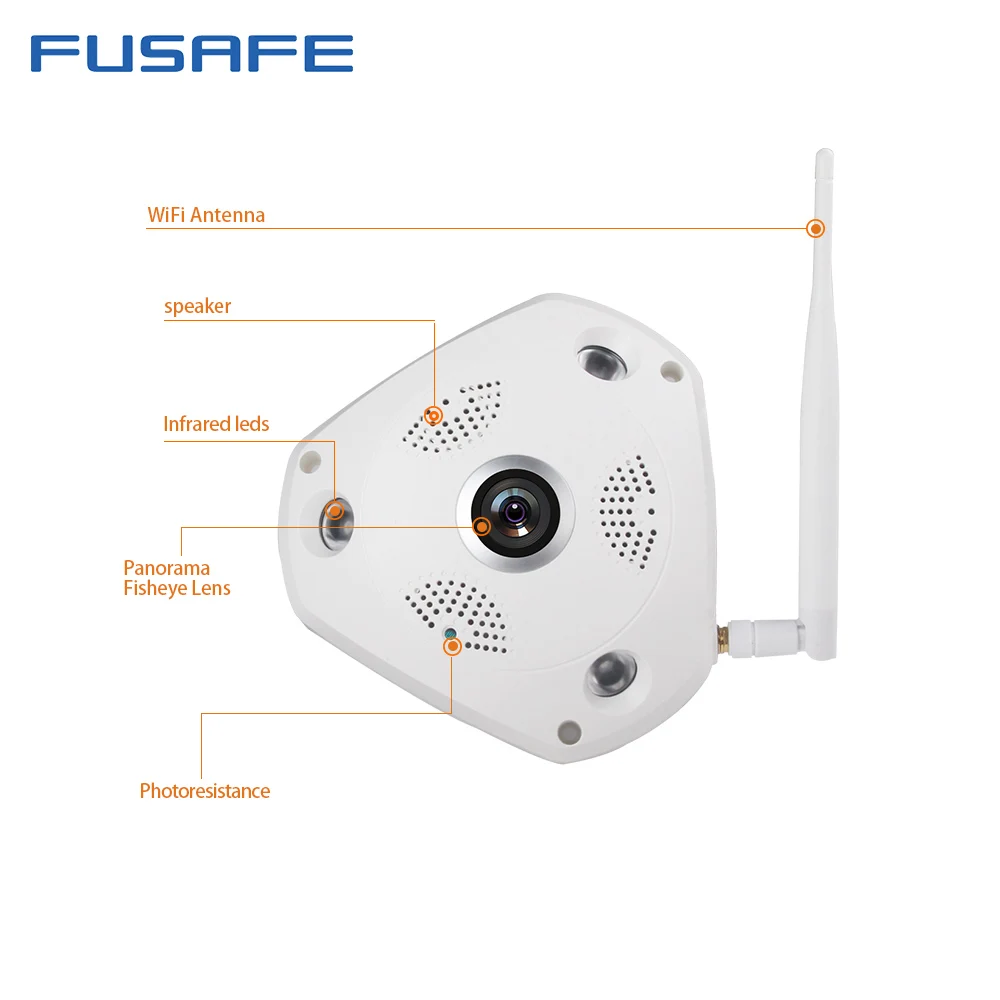 FUSAFE 360 Градусов Панорамный Рыбий Глаз Камеры 960 P Wi-Fi Беспроводная IP CCTV Камера