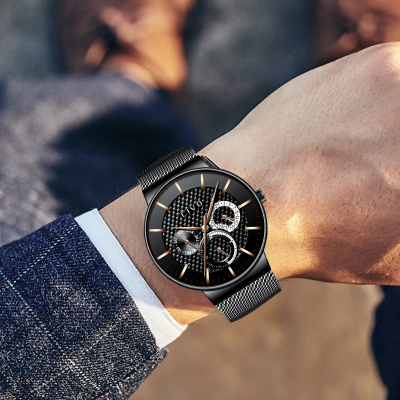 CIVO часы мужские Кварцевые водонепроницаемые хронограф с датой для мужчин из