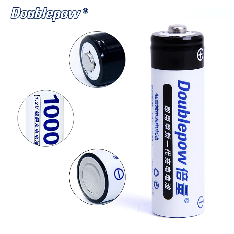 4 шт./лот doublepow dp-aa1000ma 1.2 В ni-cd Перезаряжаемые Батарея в полной высокой Ёмкость 10%