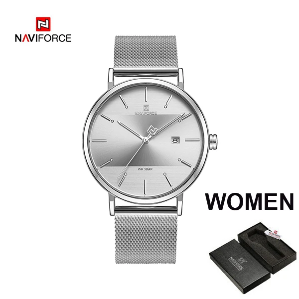 SW-WOMEN BOX Couple watch NAVIFORCE Men Casual Dress Luxury Women Quartz Wristwatch Clock For Male Female waterproof Sport Lovers Watch - Цвет: SW-WOMEN BOX