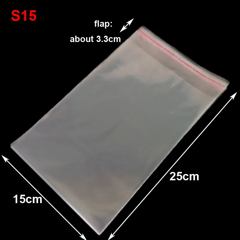 50pcs 15x25cm 50 шт многоразовые пластиковые прозрачные пакеты прозрачные целлофановые самоклеящиеся пластиковые Opp пакеты для хранения подарочные пакеты - Цвет: 50pcs 15x25cm