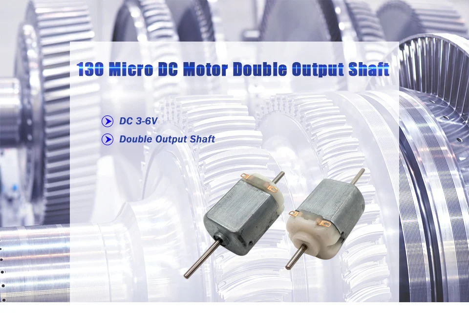 LUPULLEY 130 микро двигатель постоянного тока с двойным валом, высокоскоростной DC3V-6V мотор-редуктор низкого напряжения для игрушечного автомобиля