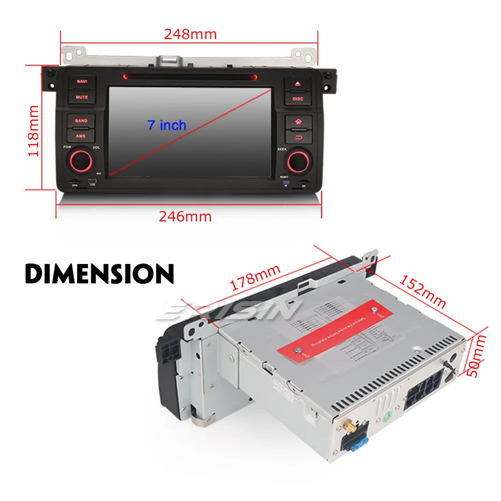 Erisin ES7546B 7 &quotAndroid 8 0 автомобиль dvd Octa core DAB + Система контроля давления в шинах OBD BT 4G