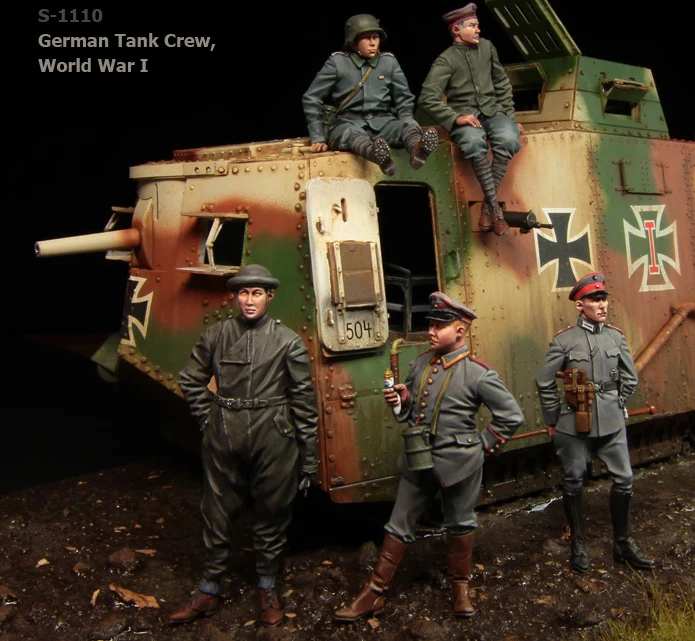 [Tuskmodel] 1 комплект модели из смолы 35 шкал фигурки WW1 немецкий член команды танка