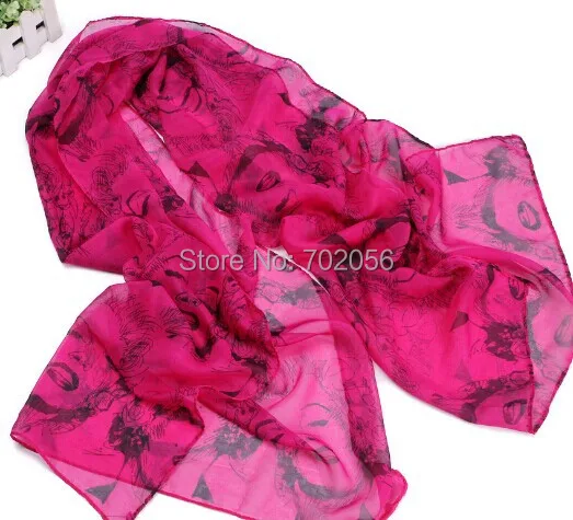 Женский шифоновый шарф на шею шали 170*55 см 10 шт./лот #2104