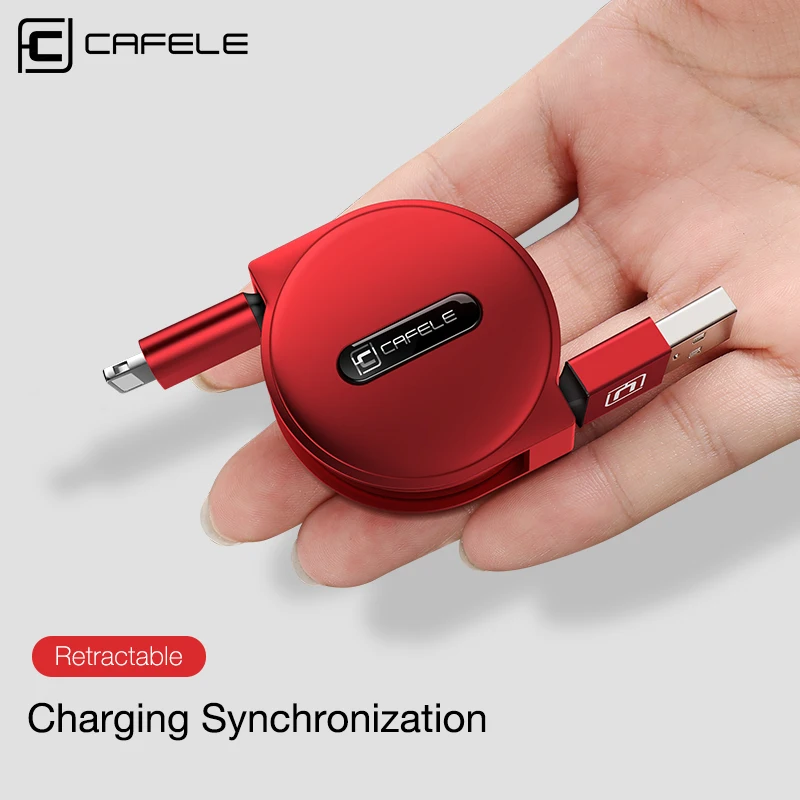 CAFELE выдвижной usb-кабель для iPhone X XS 8 7 6 S Plus Синхронизация данных Pin Apple Phone Mini