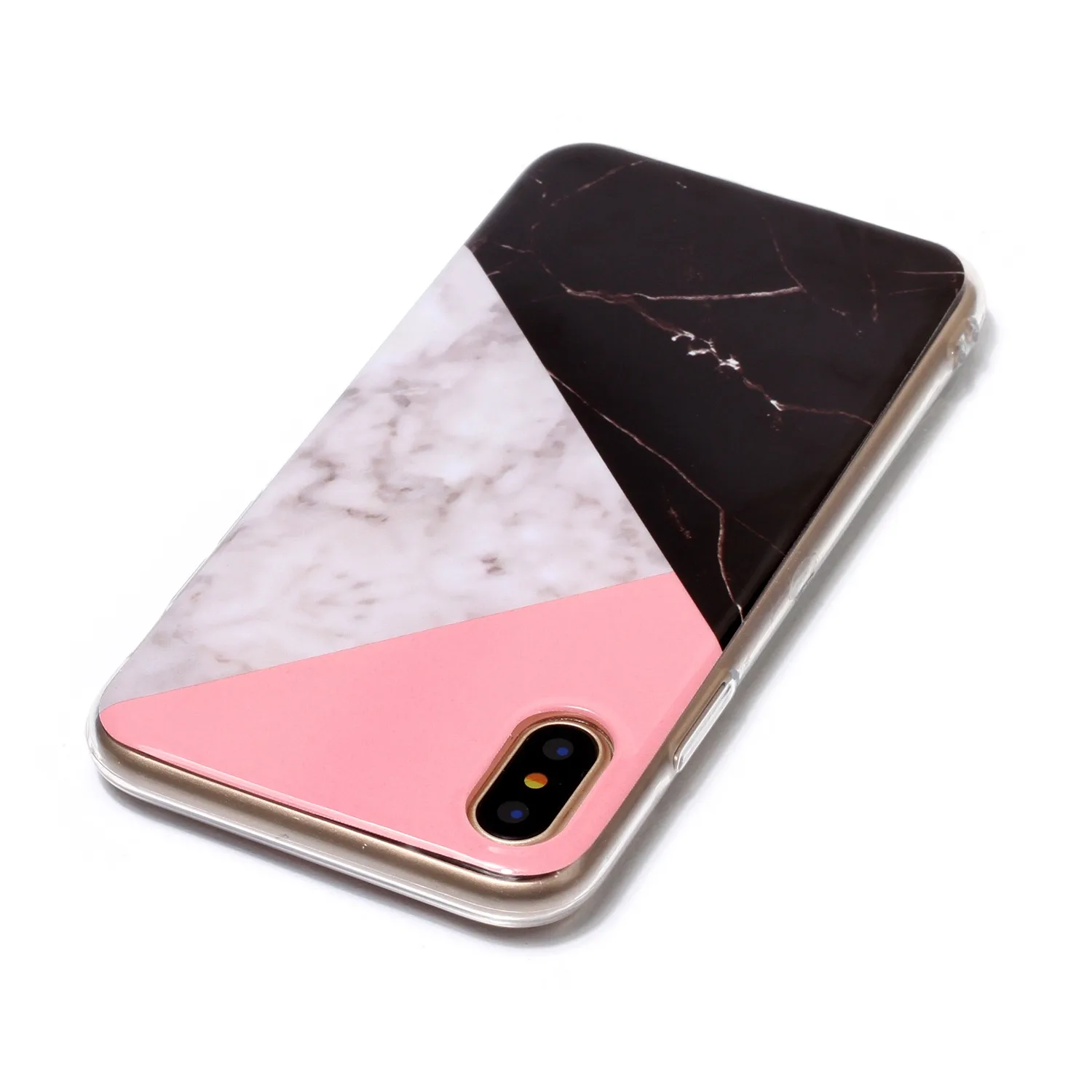 Модный мраморный чехол MOOSHION для Apple iPhone X классический черный белый розовый