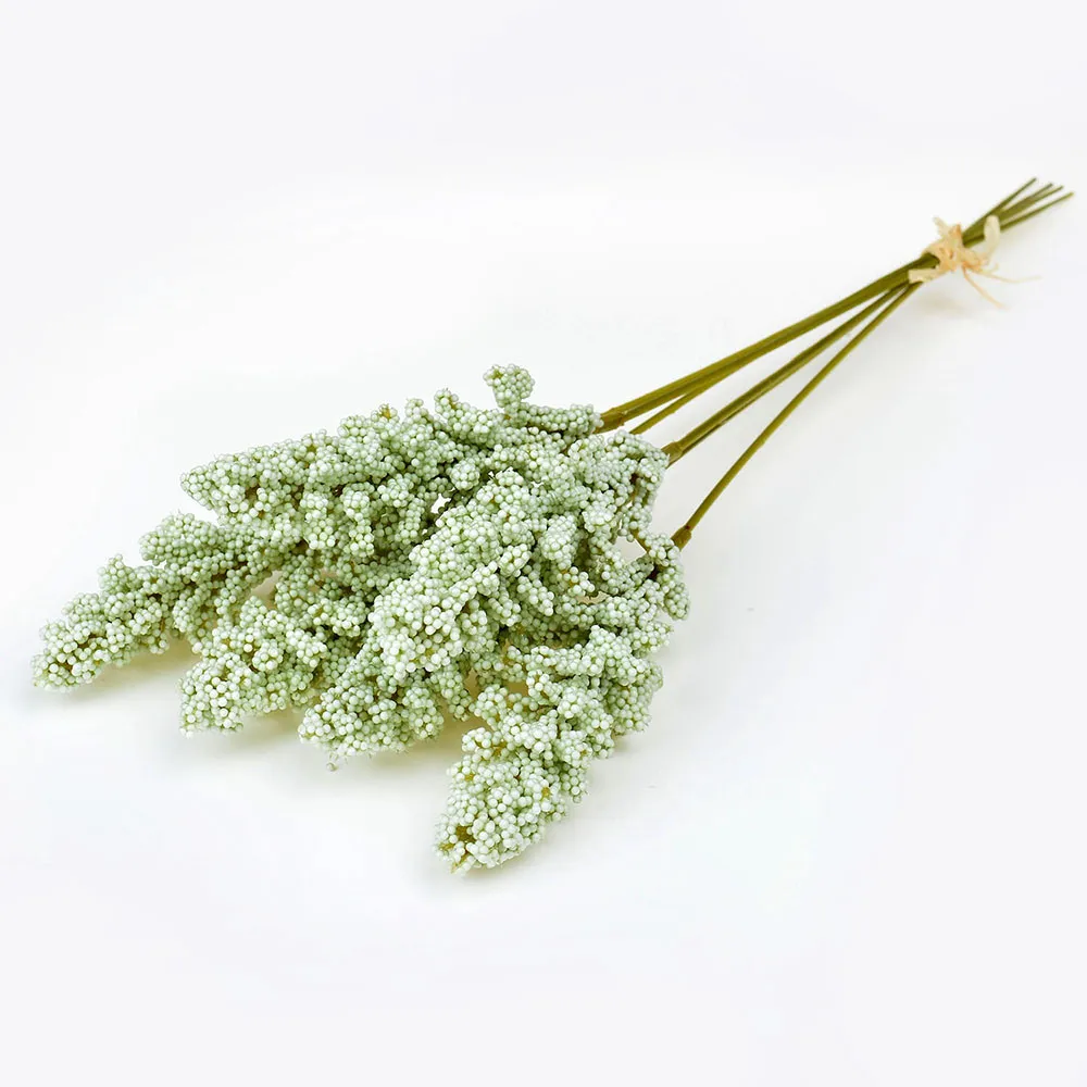 Green 6 шт./лот, искусственные цветы из ванильной пены и ягод, букет для свадьбы, украшения для дома, украшения для стен, злаки, сделай сам, искусственные цветы - Цвет: Green