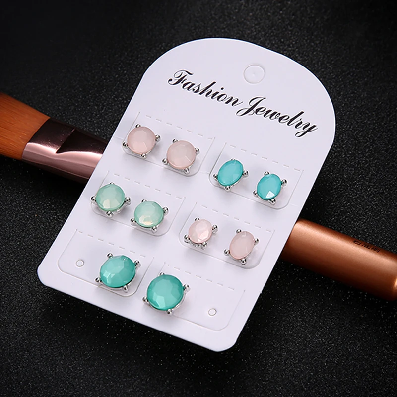 10 шт./партия серьги в богемном стиле Круглый эллиптический с геометрическим
