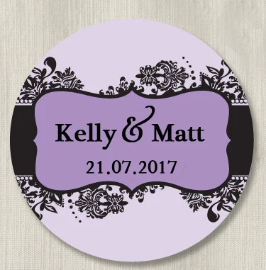 Пользовательские наклейки Свадебные ярлыки из блестящего Дамаска классические