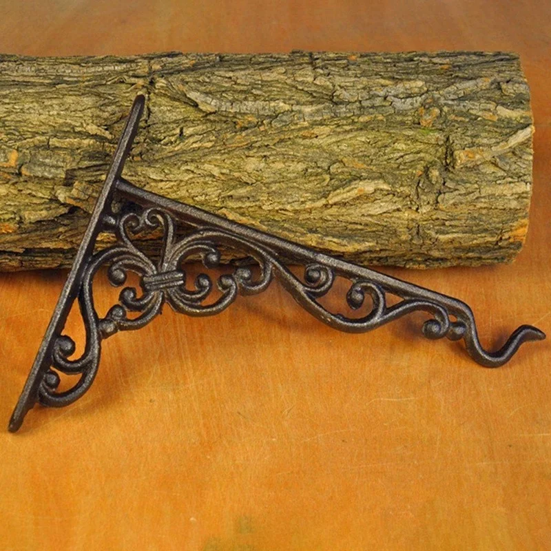 Чугунная вешалка из кованого железа садовый крюк Цветочная корзина для горшков