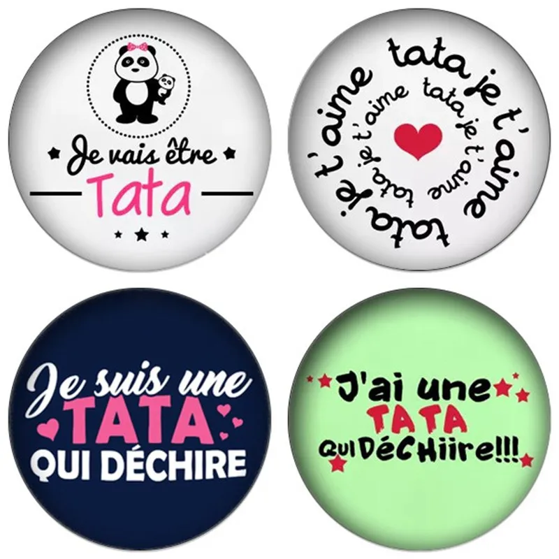 ZDYING 5pcs 12mm/16mm/18mm/20mm/25mm Je suis une qui dechire Round pattern Glass Cabochons Dome Charm Cameo Settings Accessories|Ювелирная