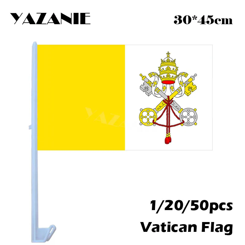 Язание 30*45 см 1/20/50 шт. Флаги и баннеры для автомобилей Ватиканского окна Флаги мира Полиэстерный баннер с люверсами Национальный флаг Пользовательский полет.