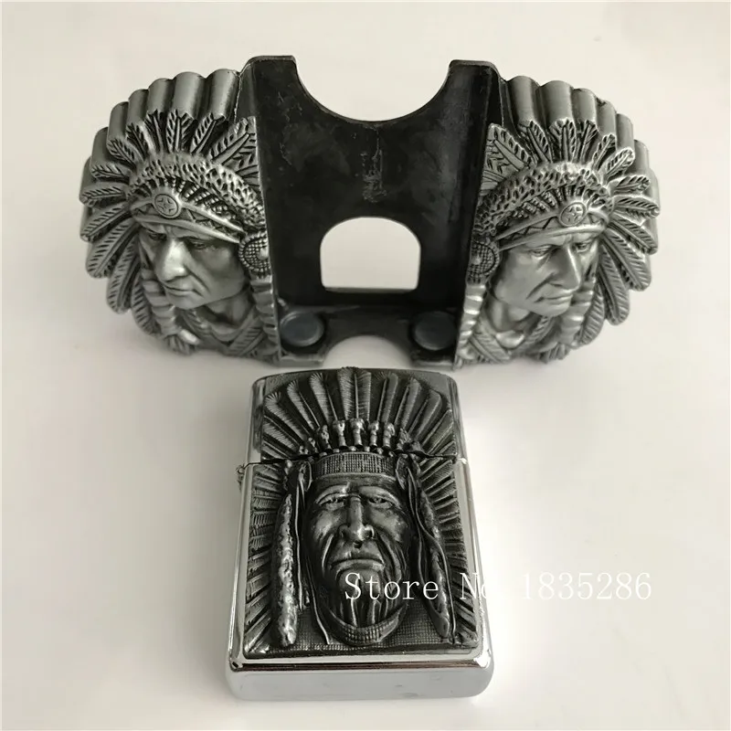 Новый стиль американских индейцев главный Зажигалка пряжки ремня 105*61 мм 173.3 г