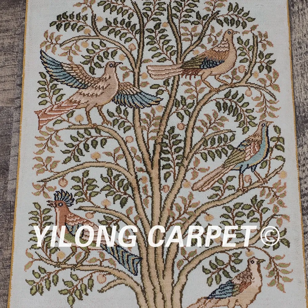 YILONG 1 2 'x 7' 300Line персидский шелковый ковер винтажный разноцветный Древо жизни