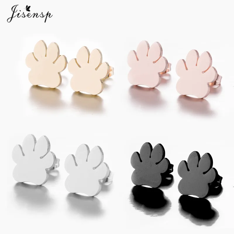 Jisensp Модные Серьги brincos животное лапа серьги гвоздики для женщин маленькая кошка