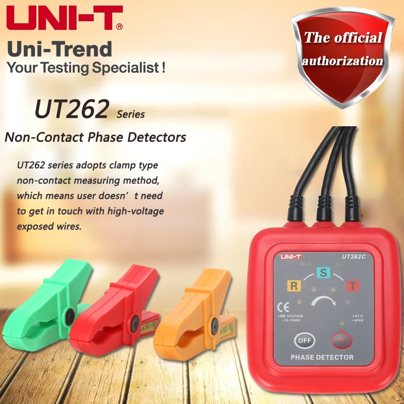 

UNI-T UT262A UT262C Бесконтактный фазный Детектор, фазовое распознавание последовательности пропущенных фазовых решений