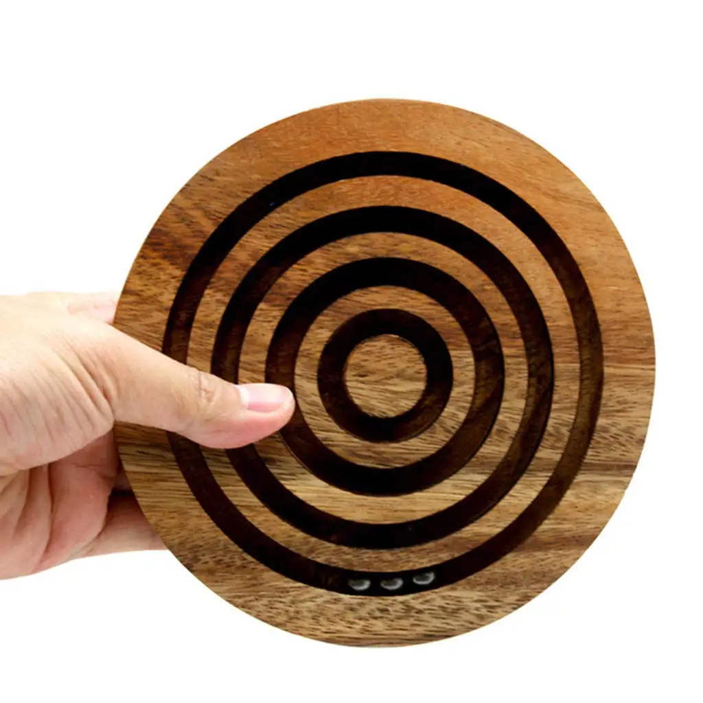 

Wooden Ball Maze Labyrinth Balance Puzzle Strategy Board Game Educational Toys Birthday Gift for Children Kids Toddler