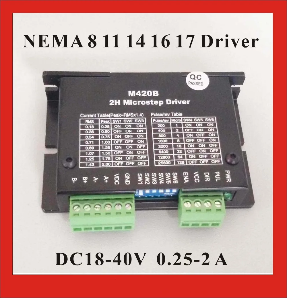 Драйвер шагового двигателя 24VDC M420B для NEMA 8 11 14 16 17 Stepper Motor 0 25 2A DC18 40V|stepper motor driver|motor