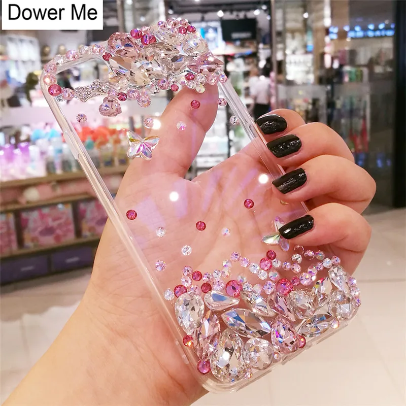 Dower Me роскошный модный DIY шикарный красивый кристалл бриллиант горный хрусталь TPU