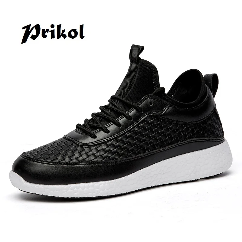 Prikol Гибкая Мужская теннисная обувь с клетчатым узором спортивная для мужчин