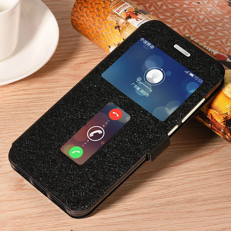 Кожаный чехол с окошком для ZTE Blade A610 Plus роскошный книжка подставкой A2 V0730 телефона