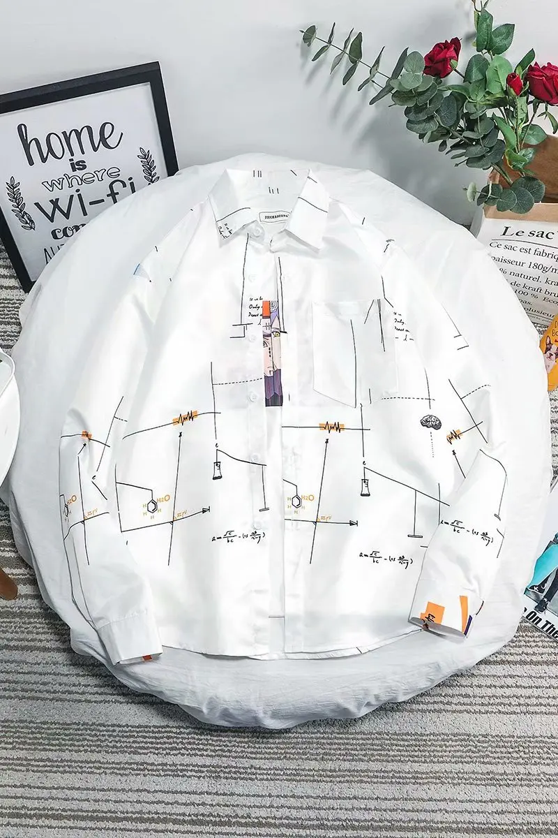 Повседневная мужская рубашка Camicia классная одежда с принтом клетчатая длинным