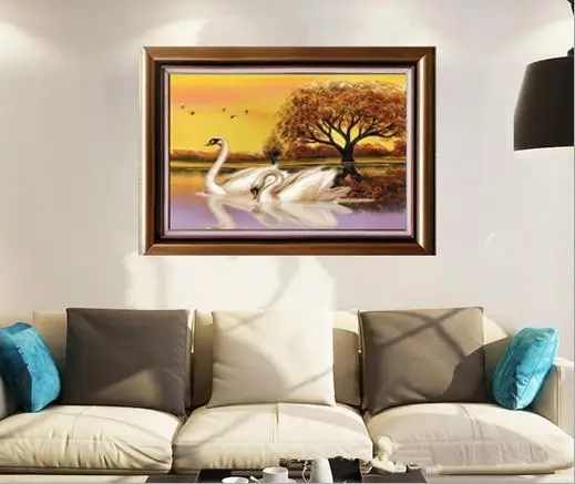 5D алмаз вышивка алмазная лебеди картины из страз своими руками крестиком стразы