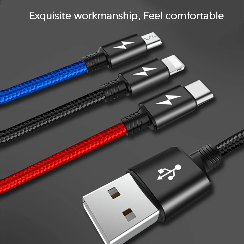 Rovtop 3 в 1 USB кабель с несколькими устройствами разъем для телефона зарядный шнур