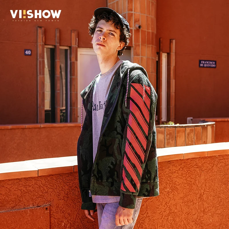 Viishow мужская повседневная куртка пальто Повседневная камуфляжная на молнии