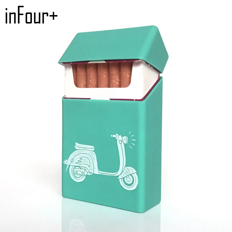 Вмещает 20 сигарет милый силиконовый чехол для мотоцикла Модный эластичный