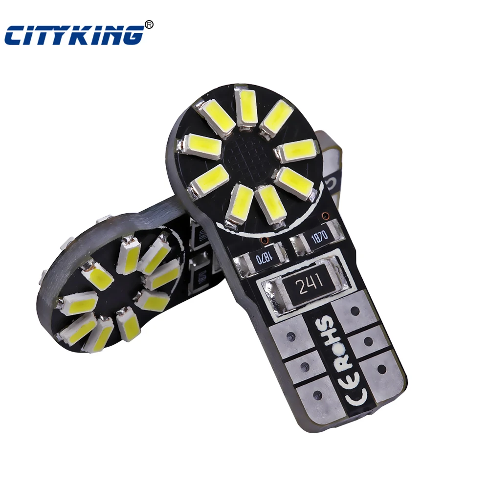 

10 шт. светодиод T10 Canbus 18 светодиодов 3014 Smd без ошибок OBC 194 168 W5W лампочка для салона прибора сигнальная лампа габаритные огни номерного знака