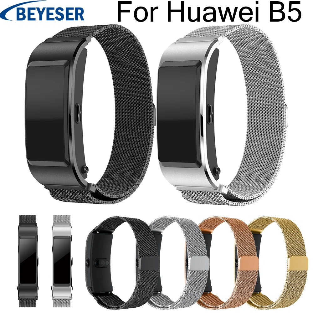Ремешки на запястье для huawei B5 браслет для часов из нержавеющей стали ремешок для часов для huawei b5 сменный ремешок для умных часов Миланский