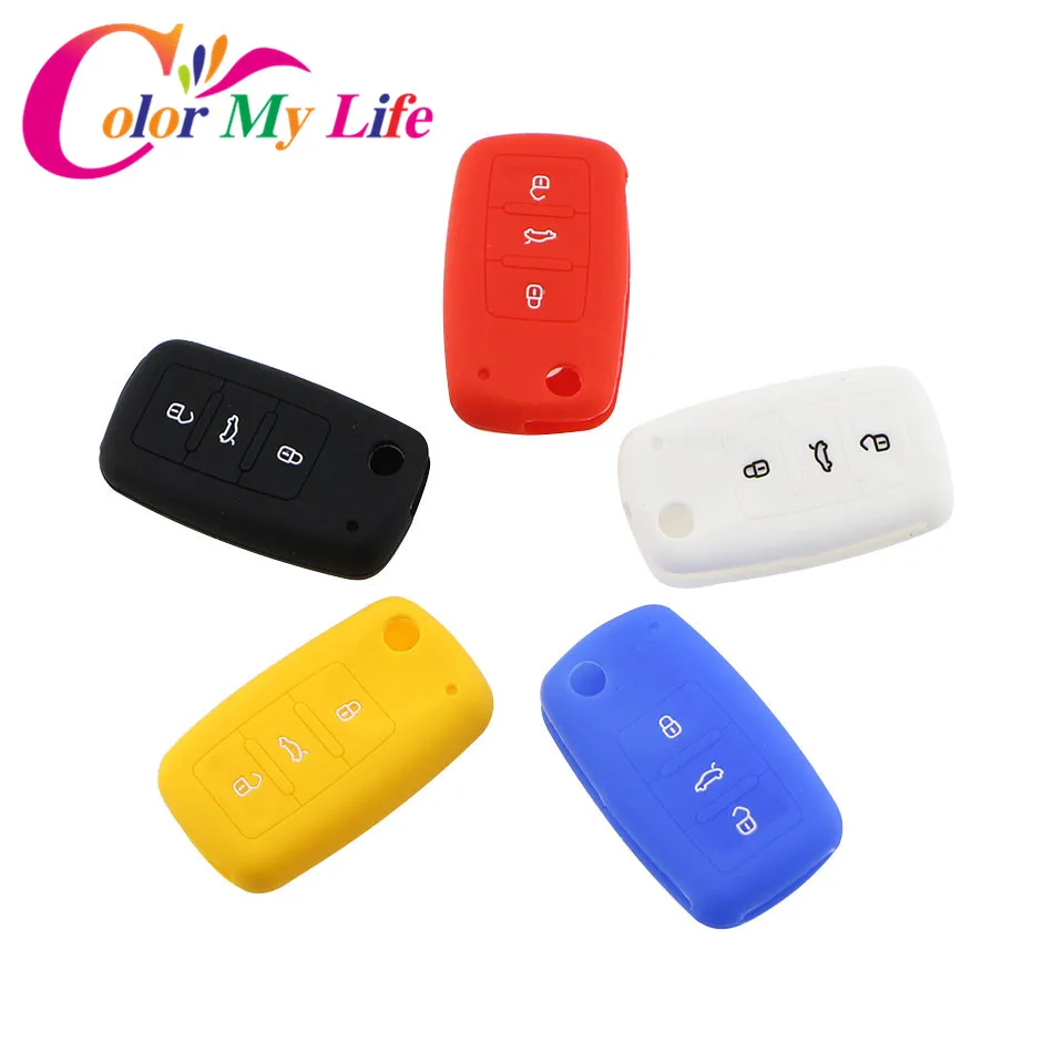 Чехол для автомобильного ключа Color My Life чехол VW Polo Passat B5 Golf 4 5 6 Jetta Mk6 Tiguan Gol CrossFox Plus