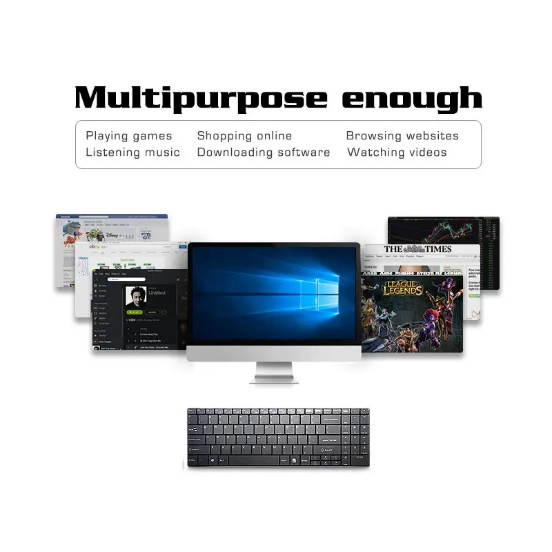Minipc Windows 10 Intel 2 ГГц (макс.) Apollo N345 Emmc HDMI VGA Беспроводной Клавиатура Mini Pc Настольный