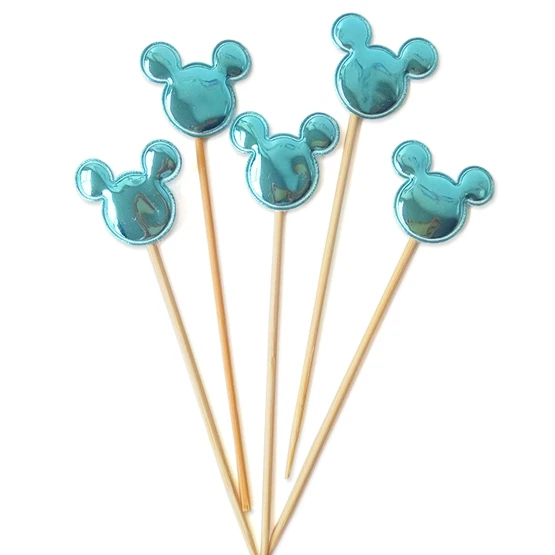 blue Mickey head 5 шт. Микки и Минни Маус головы Топпер для торта флажки для кексов подарок на день рождения для мальчиков - Цвет: blue Mickey head